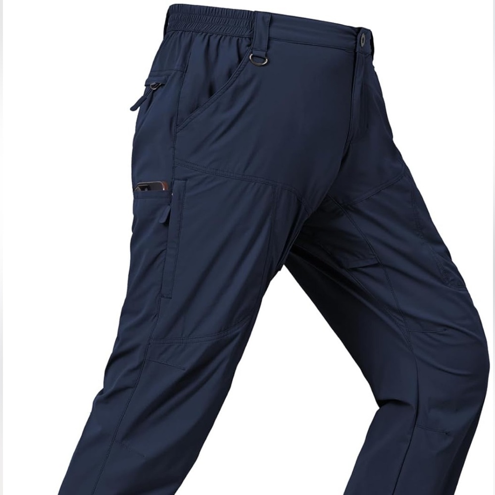 BC Clothing Hiking Pants Men Small Convertible Lightweight Cargo Pants Navy